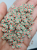 HOLIDAY PEPPERMINT PATTY Slices - Polymer Clay Slices - Peppermint Clay Slices - Fake Peppermint Sprinkles - Red Green Slices