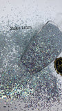 ZUKO - Gray 1MM Hex Cut Glitter - Polyester Glitter - Solvent Resistant - Gray Glitter