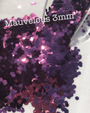 MAUVELOUS 3MM - Maroon Glitter -3MM HEX Cut- Polyester Glitter - Solvent Resistant
