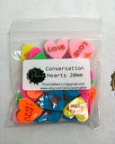 CONVERSATION HEART SPRINKLES 20mm - Large- Polymer Clay Hearts - Multi Colored Conversation Hearts - Fake Sprinkles - Valentines Sprinkles