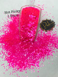 HOT PINKY 1.5MM - Bright Pink Iridescent 1.5MM Hex Glitter - Fluorescent Pink Chunky Glitter - Polyester Glitter - Solvent Resistant