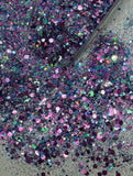 BERRY BLISS Chunky Glitter - Blue Pink Purple Custom Blend - Polyester Glitter - Solvent Resistant