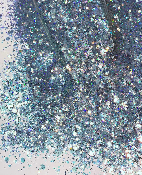 FROSTBITE -Blue Holographic/Iridescent Glitter Mix - Polyester Glitter - Solvent Resistant