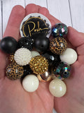 LEOPARD BUBBLEGUM BEADS 20mm - 25 - Chunky Beads, Bubble Gum Bead Sets, Acrylic Beads, Chunky Bead Sets
