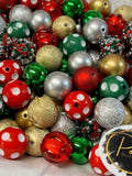 CHRISTMAS BUBBLEGUM BEADS 20mm - 9 - Chunky Beads, Bubble Gum Bead Sets, Acrylic Beads, Chunky Bead Sets-20 Count Bead Set
