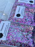 OBSESSION - Pink & Holo Silver Glitter - Chunky Mix - Polyester Glitter - Solvent Resistant