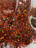 HALLOW - Orange, Black Glitter Blend - Halloween Glitter Mix - Polyester Glitter - Solvent Resistant