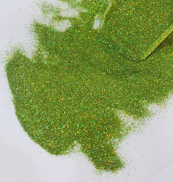 GRUMPALICIOUS GREEN HOLOGRAPHIC Glitter - Ultra Fine Loose Glitter - Polyester Glitter - Solvent Resistant