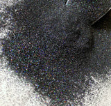 BLACK MAGIC - Black Holographic Ultra Fine Glitter - Polyester Glitter - Solvent Resistant