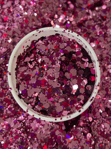 ROSEBERRY-Pink Holographic Glitter-Pink Glitter-Polyester Glitter-Snow Globe Glitter-DIY Glitter Crafts-Resin Glitter-Nail Glitter
