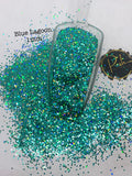 BLUE LAGOON 1MM - Teal Green Holographic Glitter - Polyester Glitter - Solvent Resistant