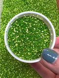 PEAR-A-DISE  - Green Color Shift Glitter- .8MM Hex - Polyester Glitter - Solvent Resistant - Fluorescent