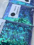 PEACOCK - Blue-Green Glitter Mix - Polyester Glitter - Solvent Resistant