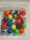 NEON BUBBLEGUM BEADS Leopard 20mm - 14 - Chunky Beads, Bubble Gum Bead Sets, Acrylic Beads, Chunky Bead Sets