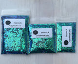PEACOCK - Blue-Green Glitter Mix - Polyester Glitter - Solvent Resistant