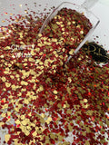 CHERRY WINK - Red and Gold Glitter Mix - Custom Blend  - Polyester Glitter - Solvent Resistant