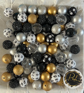 PAW Print BUBBLEGUM BEADS 20mm - 29 - Chunky Beads, Bubble Gum Bead Sets, Acrylic Beads, Chunky Bead Sets