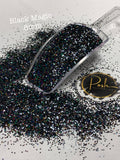 Black Magic .8mm - Black Holographic HEX Glitter - Polyester Glitter - Solvent Resistant