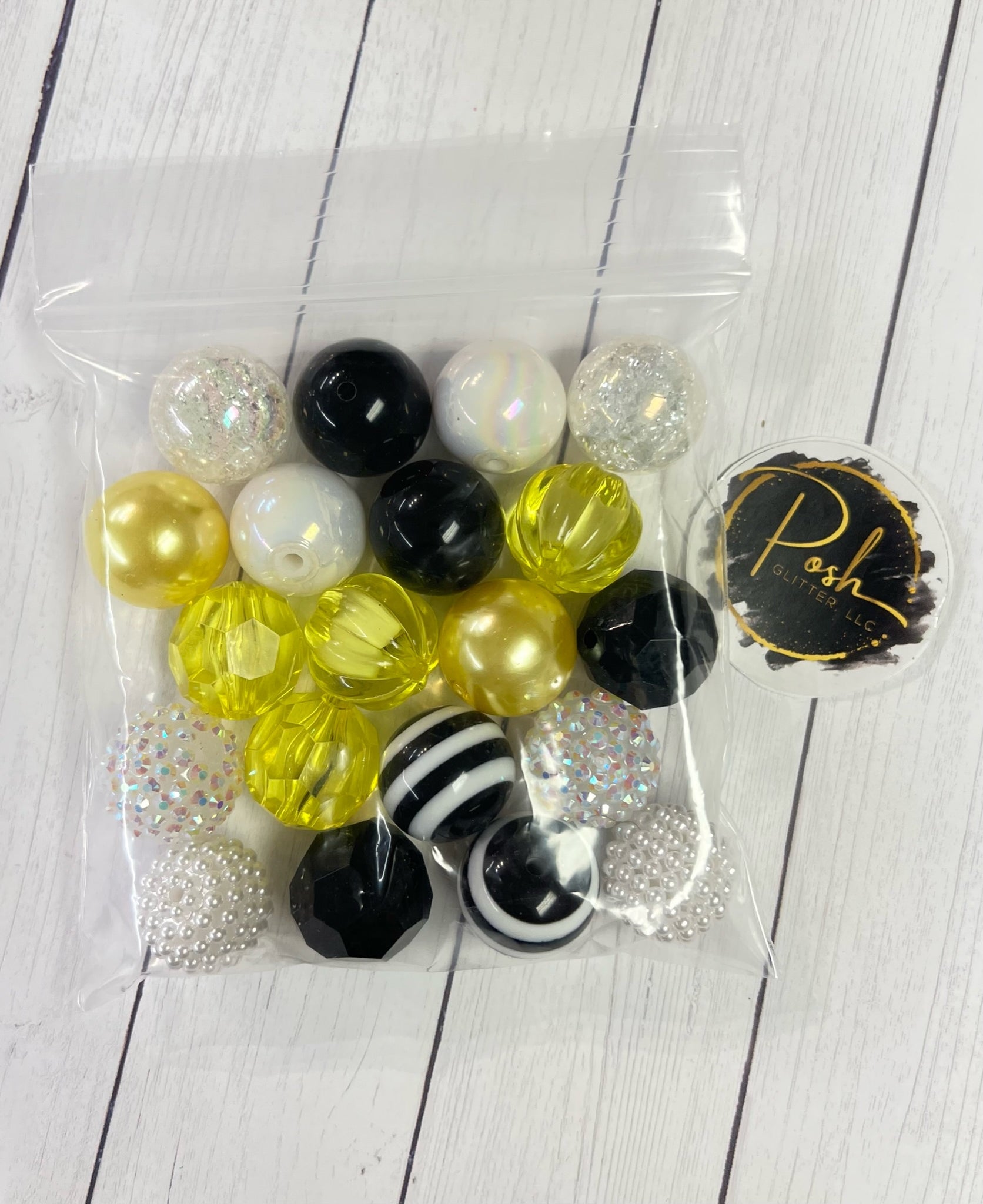 BUMBLE BEE Yellow Black BUBBLEGUM BEADS 20mm - Chunky Beads, Bubble Gum  Bead Sets, Acrylic Beads, Chunky Bead Sets