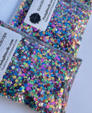 KALEIDOSCOPE - Circle Glitter - Custom Blend - Chunky Multi Colored Glitter - Polyester Glitter - Solvent Resistant - Holographic Glitter