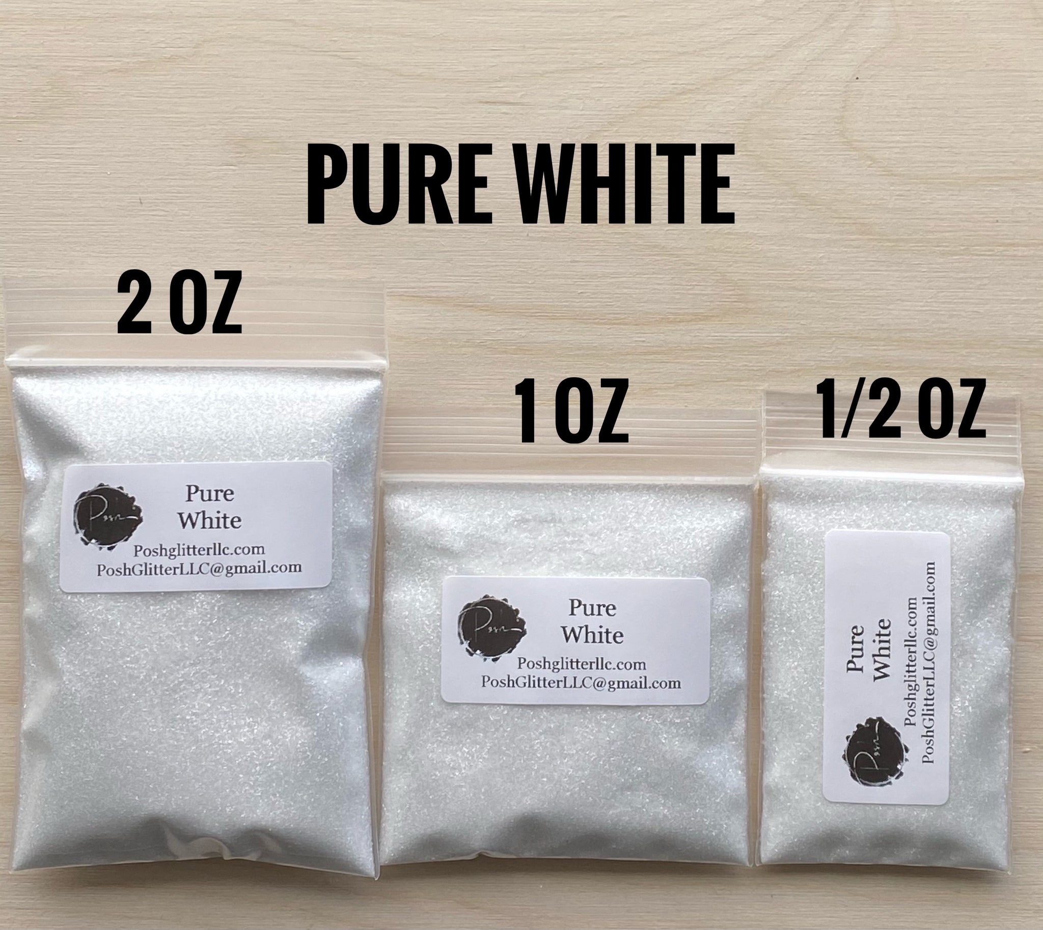 PURE WHITE - White Glitter - Ultra Fine Pearlescent Glitter - Polyeste –  Posh Glitter, LLC