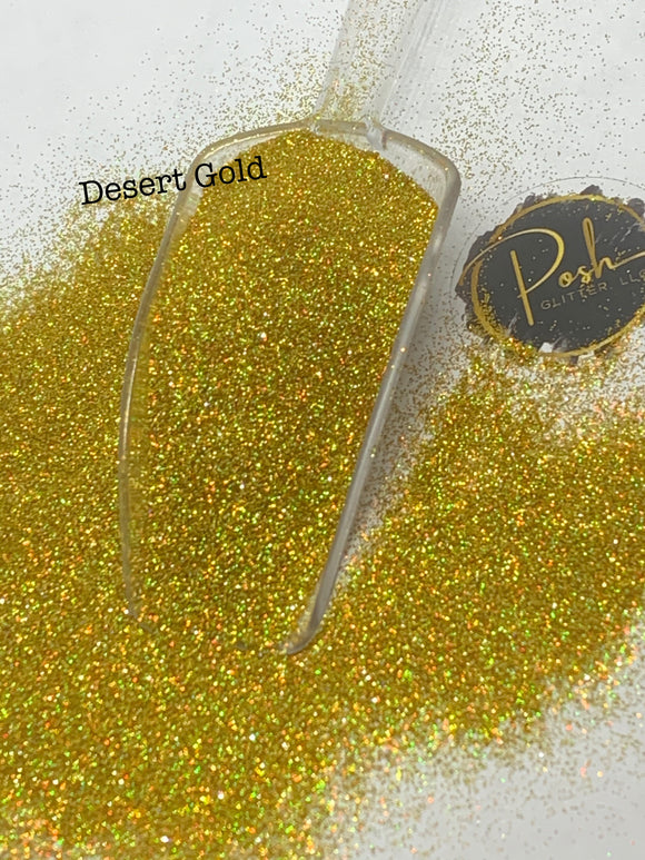 DESERT GOLD HOLO - Gold Holographic Ultra Fine Loose Glitter - Polyester Glitter - Solvent Resistant