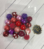 Merlot BUBBLEGUM BEADS 20mm-Merlot Purple Pink Chunky Beads, Bubble Gum Bead Sets, Acrylic Beads, Chunky Bead Sets-20 Count Bead Set