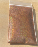 CHESTNUT HOLO - Gold Brown Copper Holographic Ultra Fine Loose Glitter - Polyester Glitter - Solvent Resistant