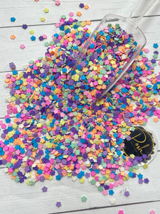 Pastel FLOWERS Sprinkles - Polymer Clay Sprinkles - Fake Sprinkles - Clay Slices - Fake Food