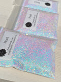 PEARL - White Color Shift Glitter- 1MM Hex Chunk - Polyester Glitter - Solvent Resistant