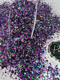 WITCHES BREW - Black Purple & Silver Custom Glitter Blend - Polyester Glitter - Solvent Resistant - Iridescent