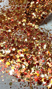 FREE FALLIN - Red, Orange & Gold Fall Glitter Chunky Mix - Polyester Glitter - Solvent Resistant
