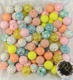 PASTEL Sprinkle BUBBLEGUM BEADS 20mm - 17 - Chunky Beads, Bubble Gum Bead Sets, Acrylic Beads, Chunky Bead Sets