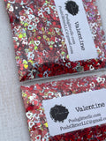 VALENTINE - Heart Glitter Custom Blend - Red Chunky Mix - Polyester Glitter - Solvent Resistant
