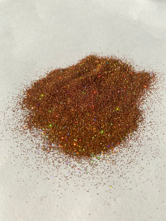 CHESTNUT HOLO - Gold Brown Copper Holographic Ultra Fine Loose Glitter - Polyester Glitter - Solvent Resistant
