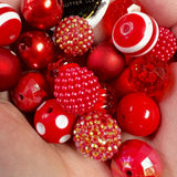 RED BUBBLEGUM BEADS 20mm - 1 - Chunky Beads, Bubble Gum Bead Sets, Acrylic Beads, Chunky Bead Sets