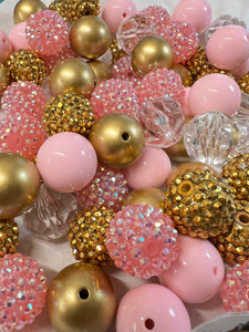 20mm Rose Pink Acrylic Bubblegum Beads