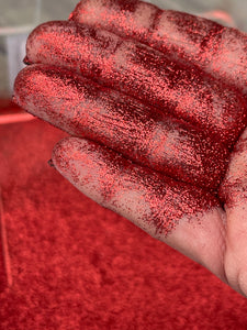 LUCY RED - Red Ultra Fine Loose Glitter - Polyester Glitter - Solvent Resistant